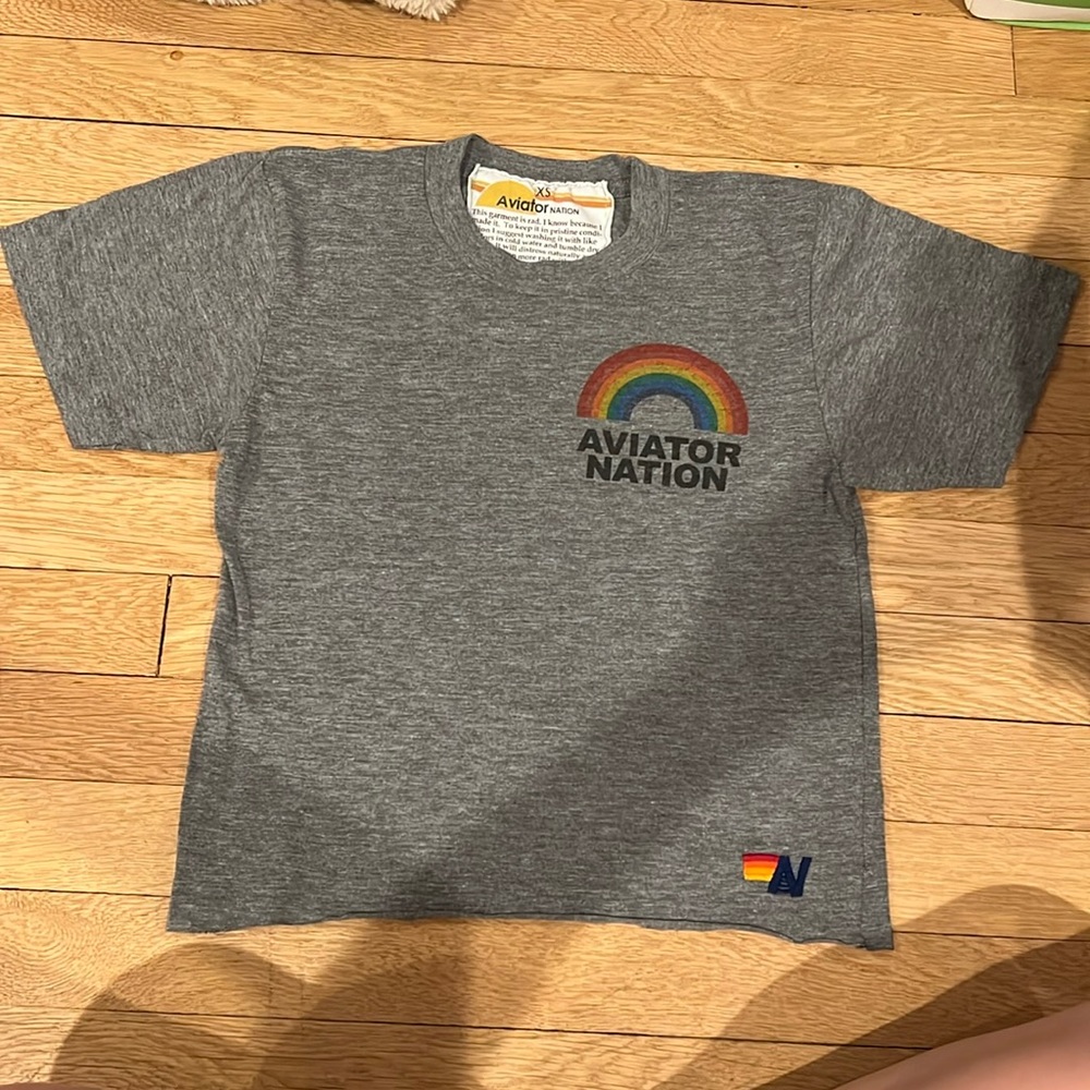 Aviator Nation Rainbow Boyfriend Tee, XS